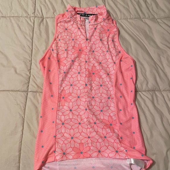 Pink cycling tank with back pockets - Picture 1 of 2
